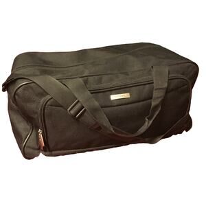 Embark Mens Black Outer Zipped Pockets Shoulder Strap Duffel Bag